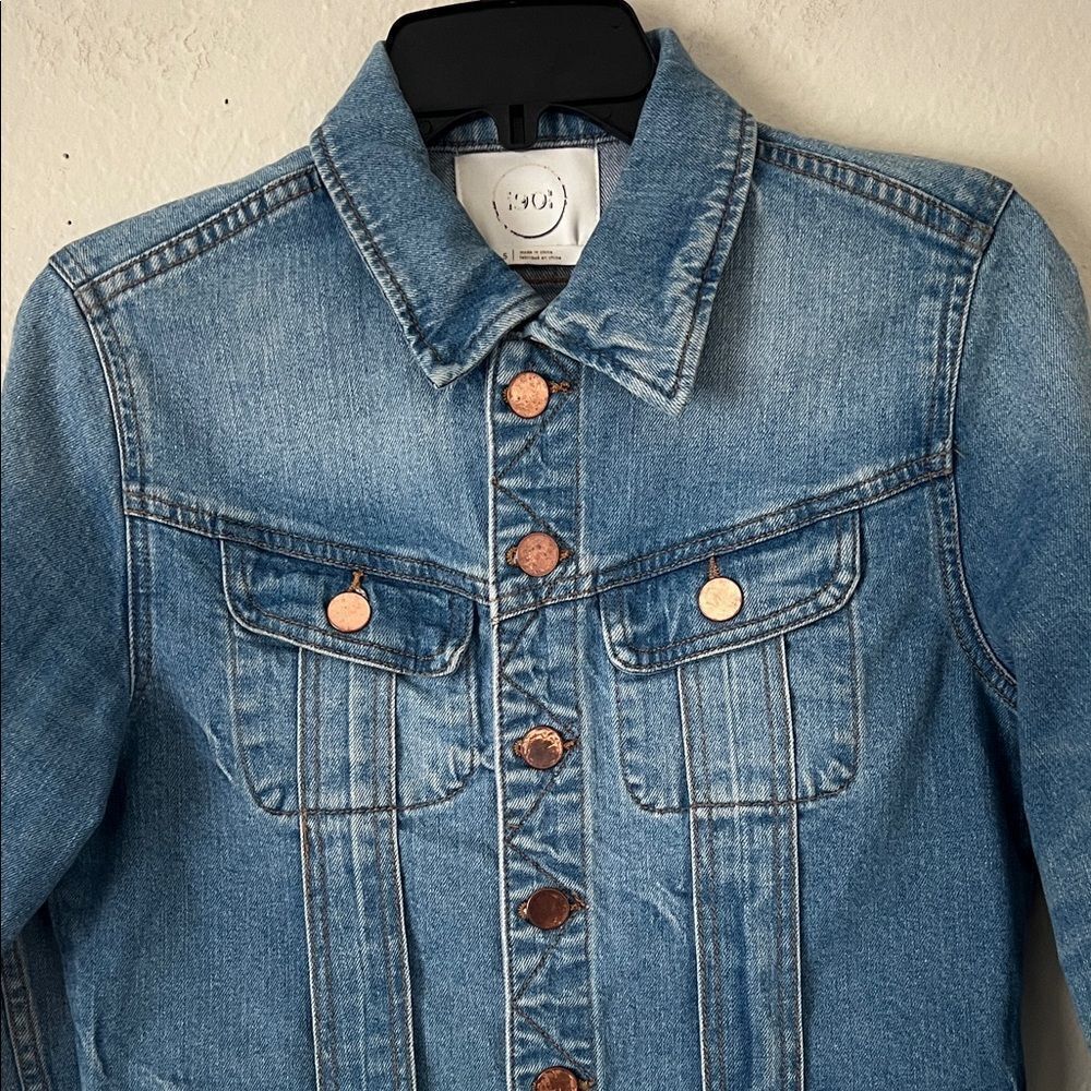 1901 Crop Denim Jacket Weekend Wash in Size S - Picture 3 of 15